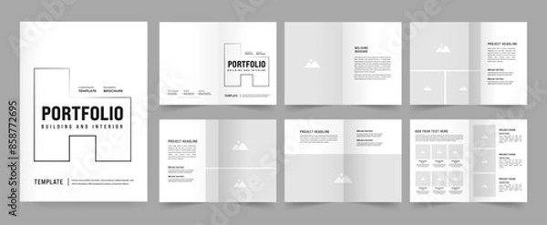 Obraz Architects Portfolio Booklet template, Black and White Portfolio Layout