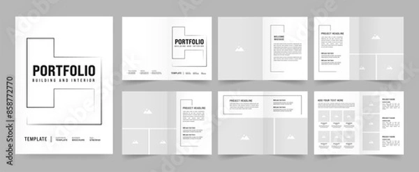 Obraz Architecture profile brochure template and interior portfolio layout design