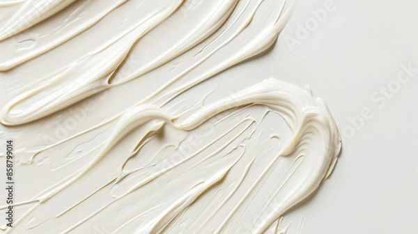 Fototapeta A white background with a white line of cream on it. 