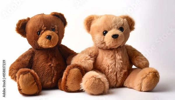 Obraz ぬいぐるみ テディベア おもちゃ かわいい 毛皮 クマ 白背景 子供 ソフト ラグジュアリー シンプル
