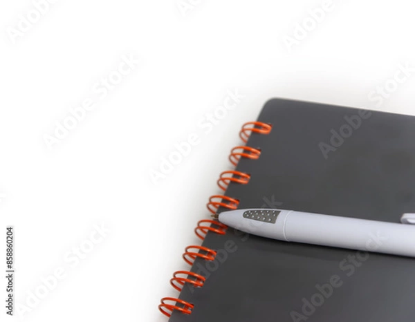 Obraz wire notebook and pen on white background mockup