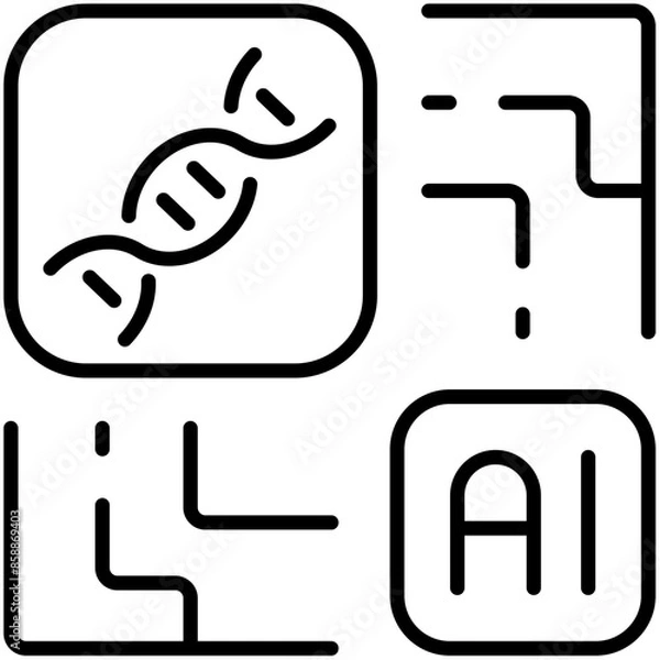 Obraz Artificial Intelligence Industries Outline Icon Pack