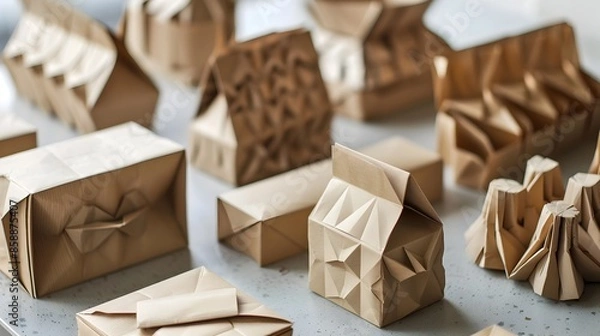 Fototapeta Eco friendly Packaging Designs Inspired by Folding Techniques