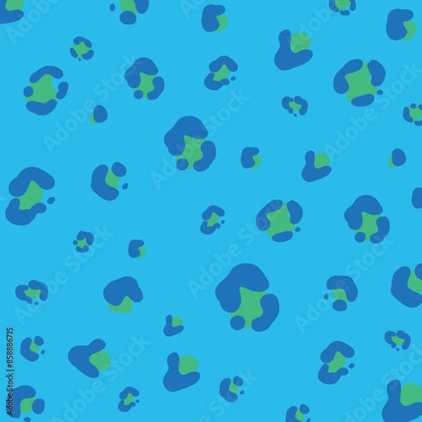 Fototapeta Seamless pattern with blue and green shapes