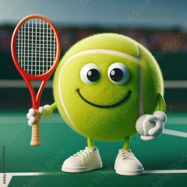 Obraz tennis ball with racket