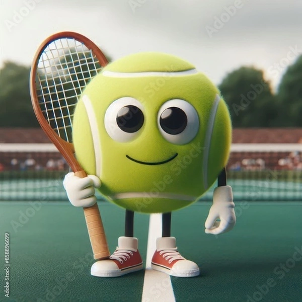 Obraz tennis ball with racket