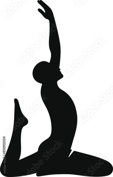 Fototapeta A man doing yoga illustration
