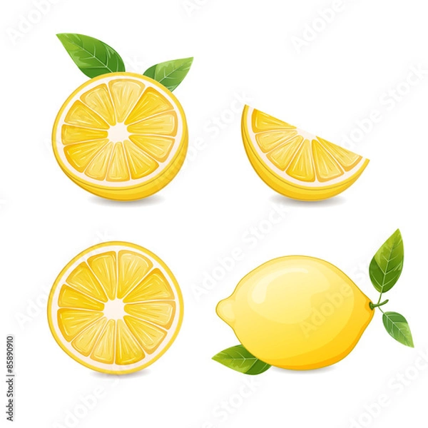 Obraz Lemons and lemon slices.