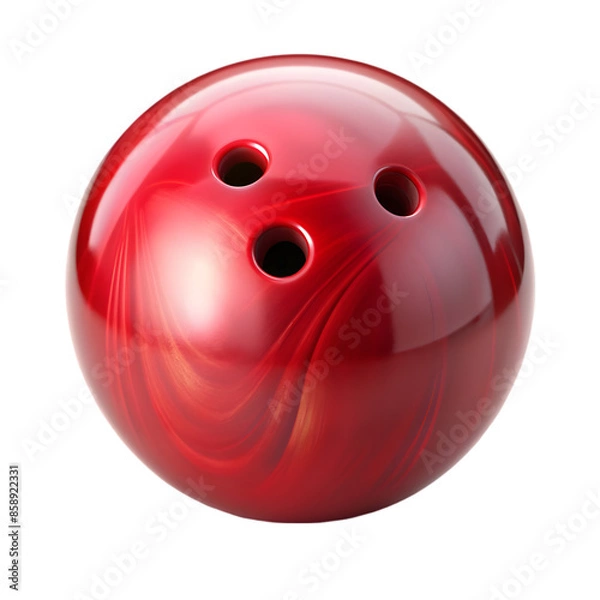 Fototapeta Red bowling ball isolated on transparent background