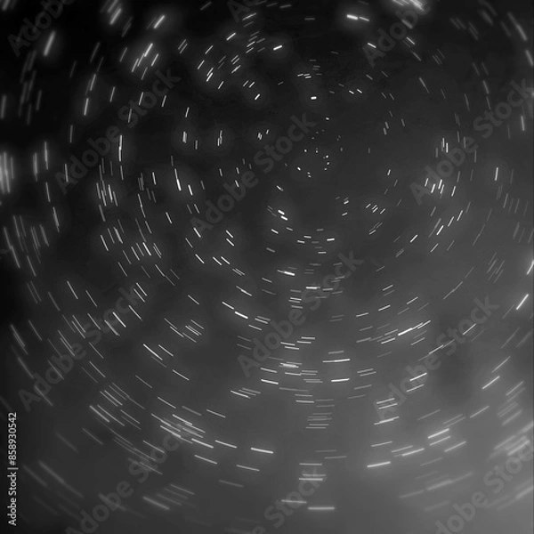 Fototapeta 星が降り注ぐモノクロの夜空