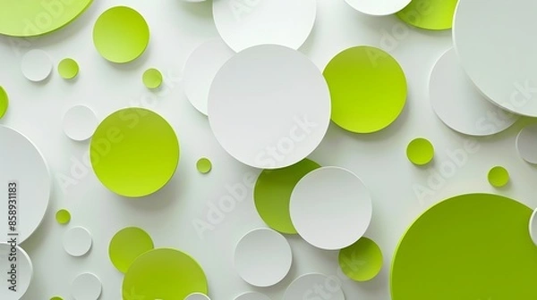 Fototapeta Soft Green and White Minimalist Abstract Spherical Graphic Background