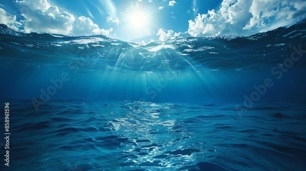 Fototapeta Lose yourself in the depths of the ocean, where the vastness of the sea stretches out before you in all its awe-inspiring majesty.