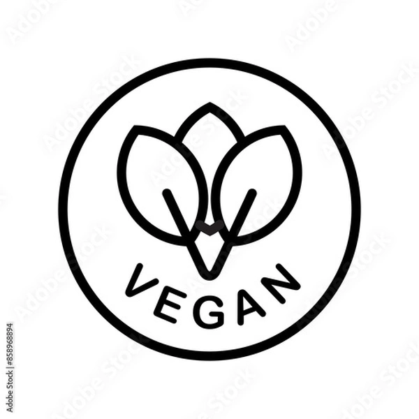 Fototapeta Vegan Icon. Life Style Illustration As A Simple Vector Sign & Trendy Symbol for Design and Health 