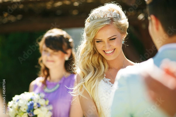 Obraz Smiling young bride