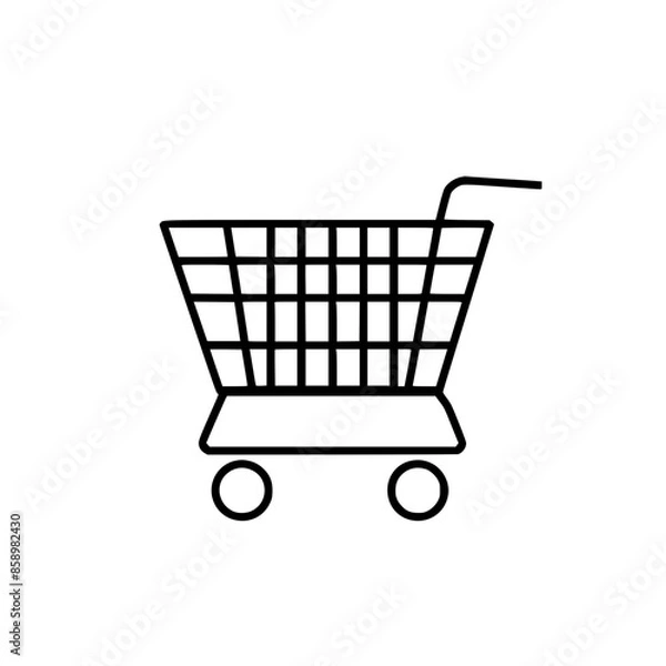 Fototapeta Shopping Cart icon, Shopping Cart SVG, Shopping Cart Cricut, Shopping Cart Clipart, shopping bag outline, shopping icon, mall icon, icons, single icon, business icon, web icon, Cut Files For Silhouett