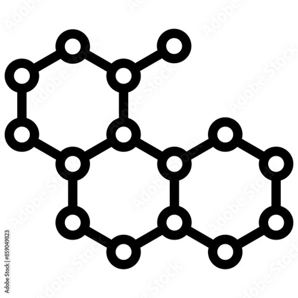 Fototapeta molecular icon illustration design with outline
