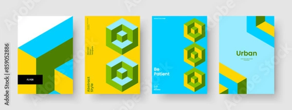 Fototapeta Geometric Flyer Design. Creative Brochure Layout. Modern Poster Template. Report. Banner. Business Presentation. Background. Book Cover. Brand Identity. Catalog. Magazine. Journal. Leaflet