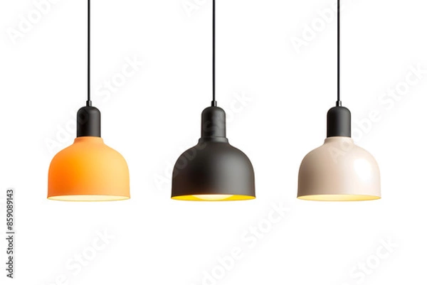 Fototapeta Elegant Pendant Lights Hanging for Modern Interior Design  isolated on transparent background cutout, png