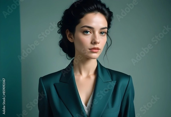 Fototapeta Beautiful elegant woman front view photo