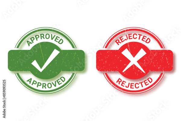 Fototapeta vector approved and rejected stamp design
