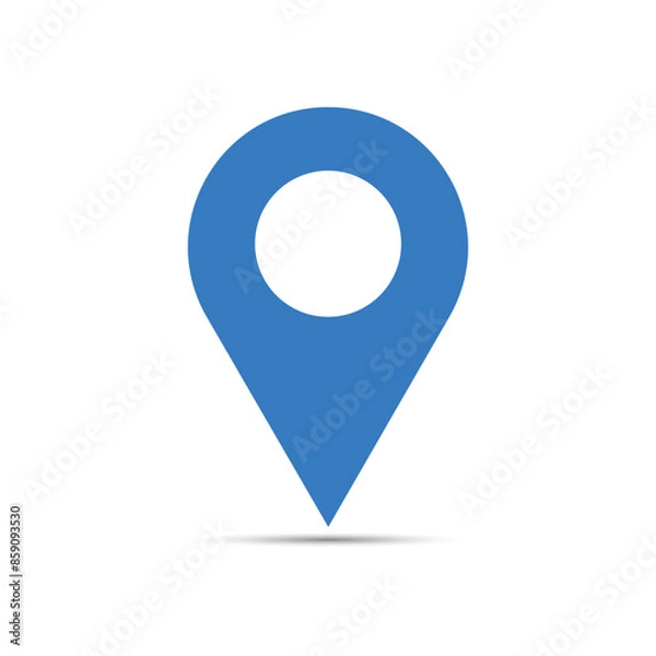 Obraz vector Location sky blue pin with a white background

