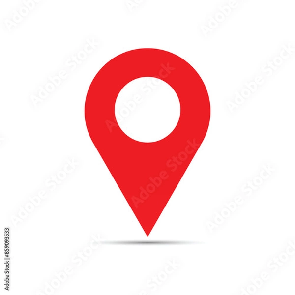 Fototapeta vector Location Red pin with a white background
