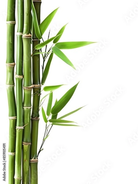 Fototapeta bamboo branches isolated on white background