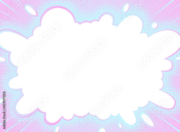 Fototapeta パステルカラーのポップな吹き出しフレーム背景