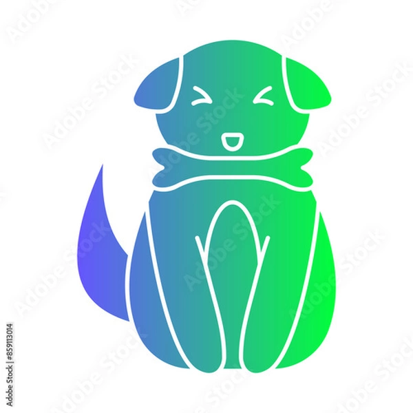Fototapeta Cute Dog Gradient Flat