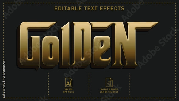 Fototapeta Golden editable text effects. Vector eps files.