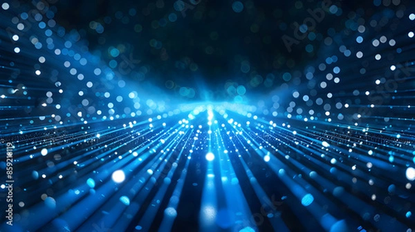 Fototapeta Abstract technology background with fiber optic network connections. Hyper fast Broadband for Global Data transfer