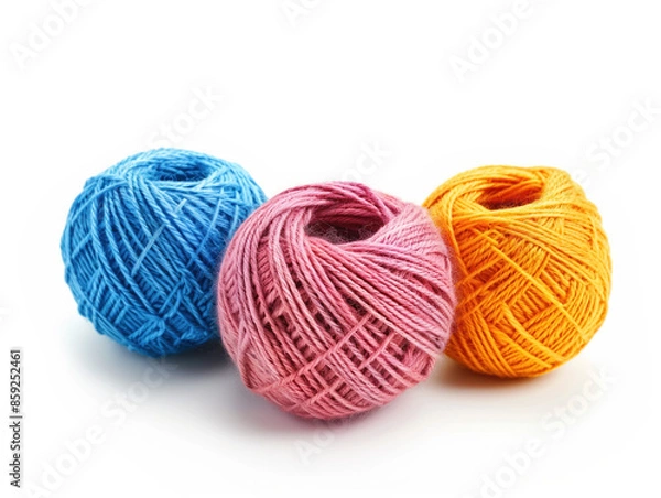 Fototapeta Colorful yarn isolated on white background. Created with Generative AI technology.
