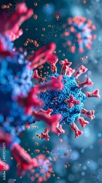 Fototapeta Close Up Of A Coronavirus Particle