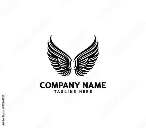 Fototapeta Wings logo vector illustration. Wings logo design. Modern angel wings. Shallotte of angle wings