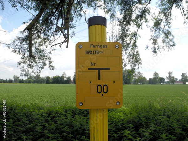 Obraz gelbes Schild Ferngas