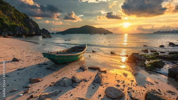 Fototapeta sunset on the beach