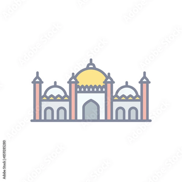 Fototapeta Badshahi mosque vector icon