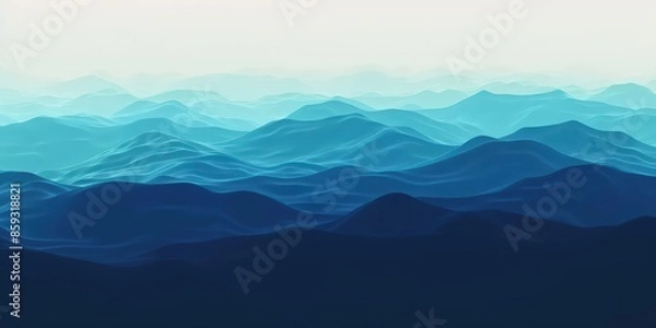 Obraz Abstract Blue Mountain Range Illustration