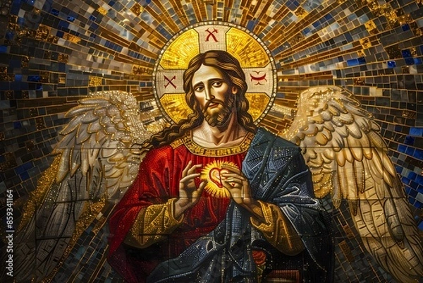 Obraz Heart of Jesus Mosaic. Basilica di Santa Eufemia, Milan