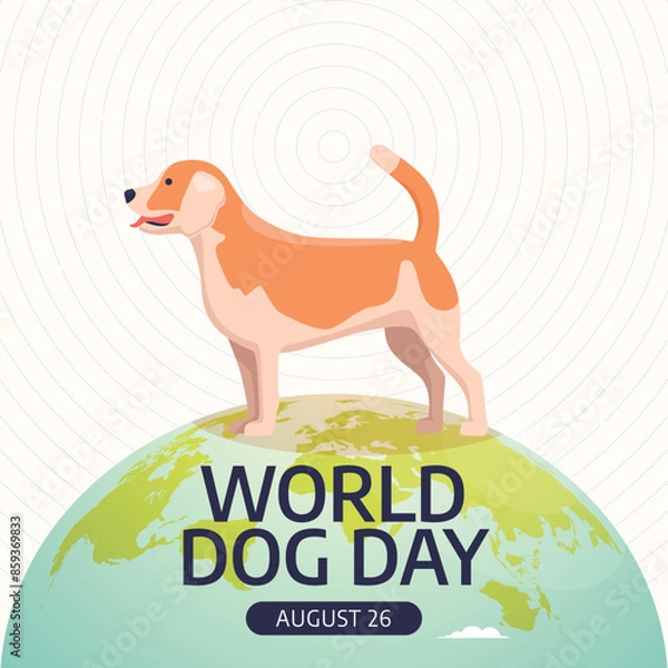 Fototapeta World Dog Day. Flat design. Vector flat art. Vector design. Good for usage template celebration. eps 10.