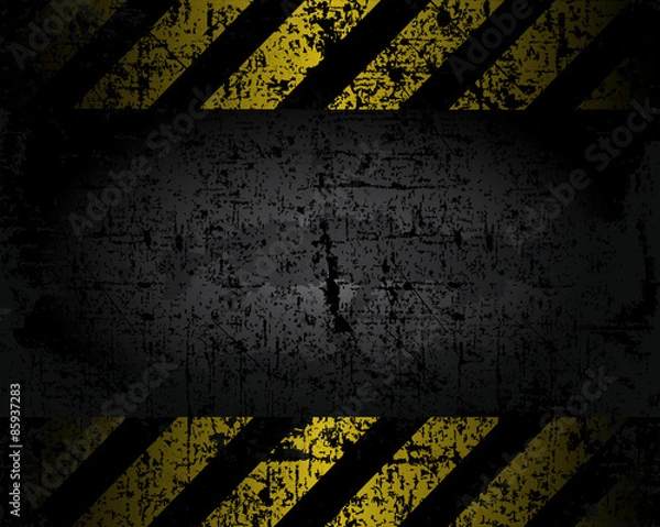 Obraz vector grungy background texture of the old pavement with black and yellow lines spaced horizontal danger warning