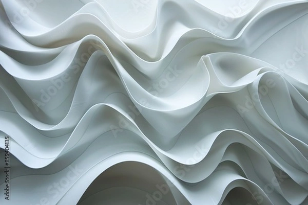 Fototapeta The image is a white wave with a lot of white lines