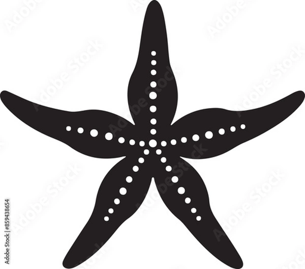Obraz Star Fish Silhouette Vector Illustration White Background
