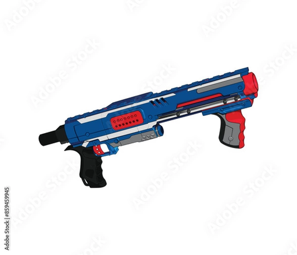 Fototapeta Cartoon Vector Nerf gun Handgun Weapon Toys Illustration 4