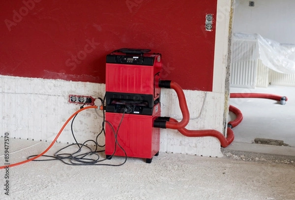 Fototapeta Bautrocknung nach Wasserschaden 1