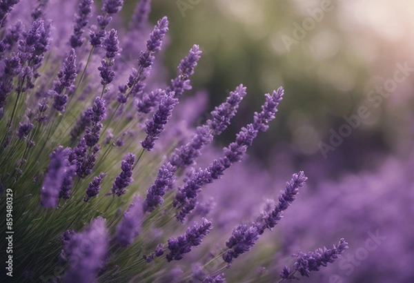 Obraz A large bush of purple lavender flowers isolated on transparent background