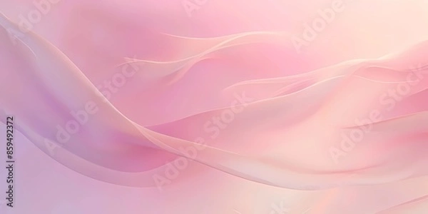 Fototapeta Abstract pink background with flowing fabric