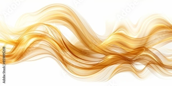 Obraz Abstract, background, wallpaper, golden hair ribbon, flying, white background, dynamic, elegant