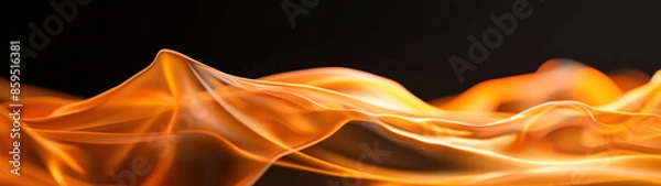Obraz Abstract Flowing Orange and Black Background Closeup