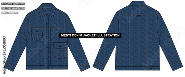 Obraz DENIM JACKET VECTOR ILLUSTRATION 